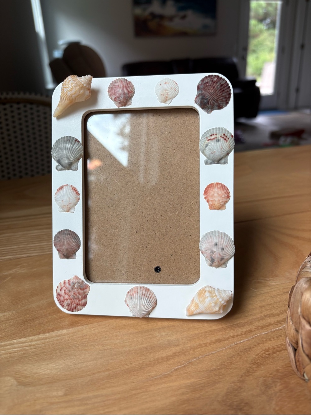 Handmade Seashell Picture Frame (4x6”) - Coastal Beach Cottage Decor